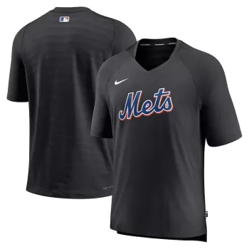 Men's New York Mets Nike Black Authentic Collection Pregame Raglan Performance V-Neck T-Shirt Men's New York Mets Nike Black Authentic Collection Pregame Raglan Performance V-Neck T-Shirt