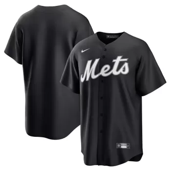 Men's New York Mets Nike Black/White Official Replica Jersey Men's New York Mets Nike Black/White Official Replica Jersey