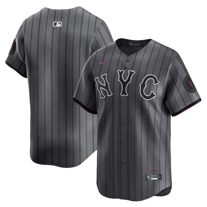 Men's New York Mets Nike Graphite 2024 City Connect Limited Jersey Men's New York Mets Nike Graphite 2024 City Connect Limited Jersey