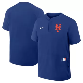 Men's New York Mets Nike Royal Authentic Collection Raglan Short Sleeve Windshirt