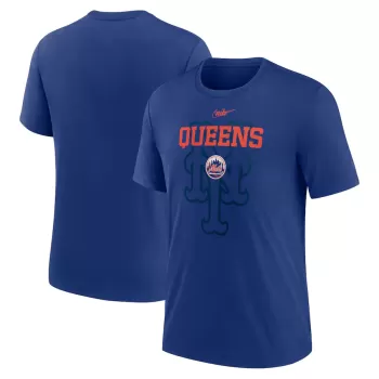 Men's New York Mets Nike Royal Rewind Retro Tri-Blend T-Shirt Men's New York Mets Nike Royal Rewind Retro Tri-Blend T-Shirt