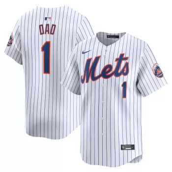 Men's New York Mets Nike White #1 Dad Home Limited Jersey Men's New York Mets Nike White #1 Dad Home Limited Jersey