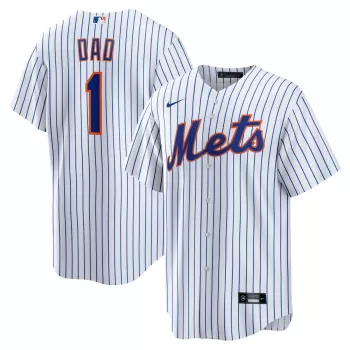 Men's New York Mets Nike White #1 Dad Home Replica Jersey Men's New York Mets Nike White #1 Dad Home Replica Jersey