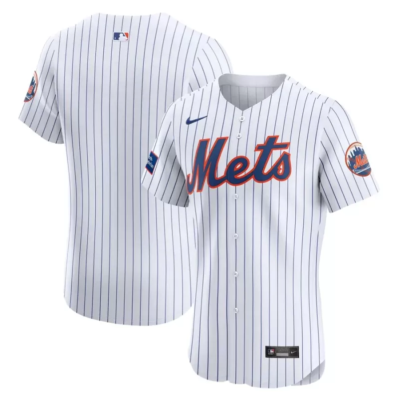 Men's New York Mets Nike White Home Elite Patch Jersey Men's New York Mets Nike White Home Elite Patch Jersey