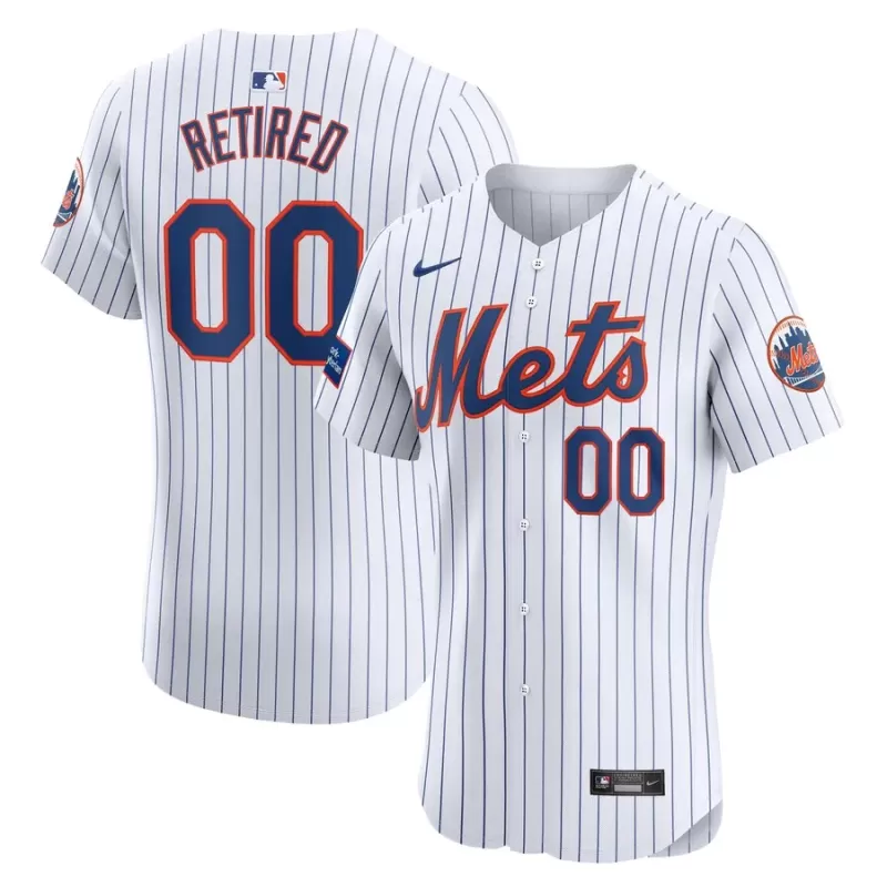 Men's New York Mets Nike White Home Elite Pick-A-Player Retired Roster Patch Jersey Men's New York Mets Nike White Home Elite Pick-A-Player Retired Roster Patch Jersey