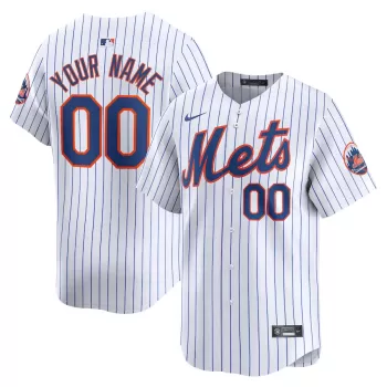 Men's New York Mets Nike White Home Limited Custom Jersey Men's New York Mets Nike White Home Limited Custom Jersey