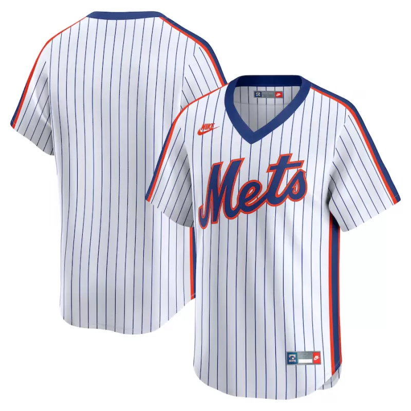 Men's New York Mets Nike White Throwback Cooperstown Collection Limited Jersey Men's New York Mets Nike White Throwback Cooperstown Collection Limited Jersey