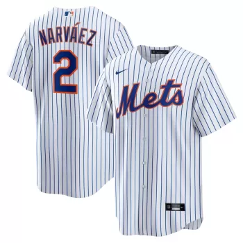 Men's New York Mets Omar Narváez Nike White Home Replica Player Jersey Men's New York Mets Omar Narváez Nike White Home Replica Player Jersey