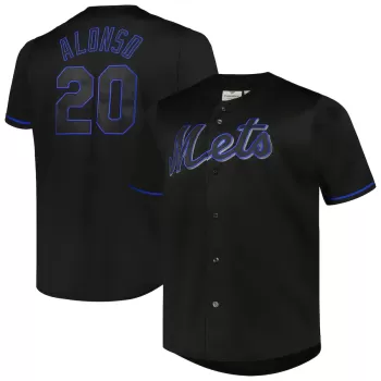 Men's New York Mets Pete Alonso Black Big & Tall Pop Fashion Jersey Men's New York Mets Pete Alonso Black Big & Tall Pop Fashion Jersey