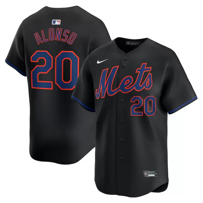 Men's New York Mets Pete Alonso Nike Black Alternate Limited Player Jersey Men's New York Mets Pete Alonso Nike Black Alternate Limited Player Jersey