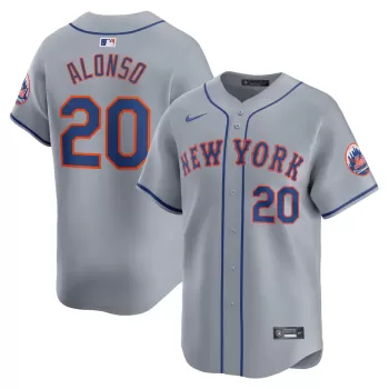 Men's New York Mets Pete Alonso Nike Gray Away Limited Player Jersey Men's New York Mets Pete Alonso Nike Gray Away Limited Player Jersey