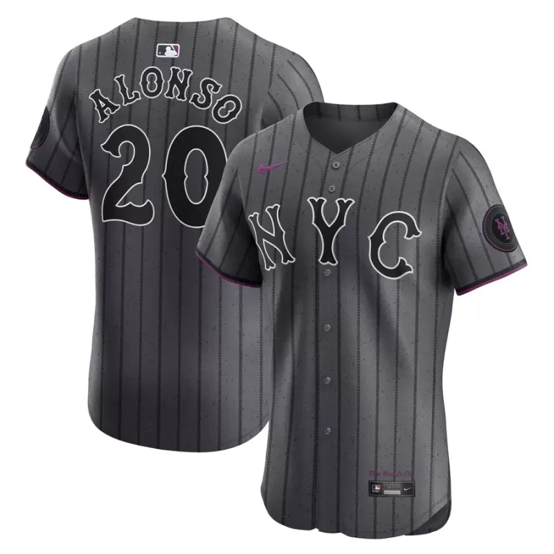 Men's New York Mets Pete Alonso Nike Gray City Connect Elite Jersey