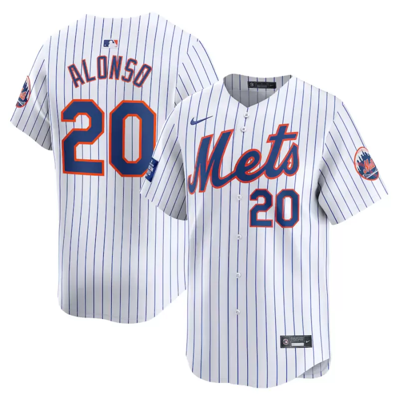 Men's New York Mets Pete Alonso Nike White 2024 MLB World Tour London Series Home Limited Player Jersey Men's New York Mets Pete Alonso Nike White 2024 MLB World Tour London Series Home Limited Player Jersey