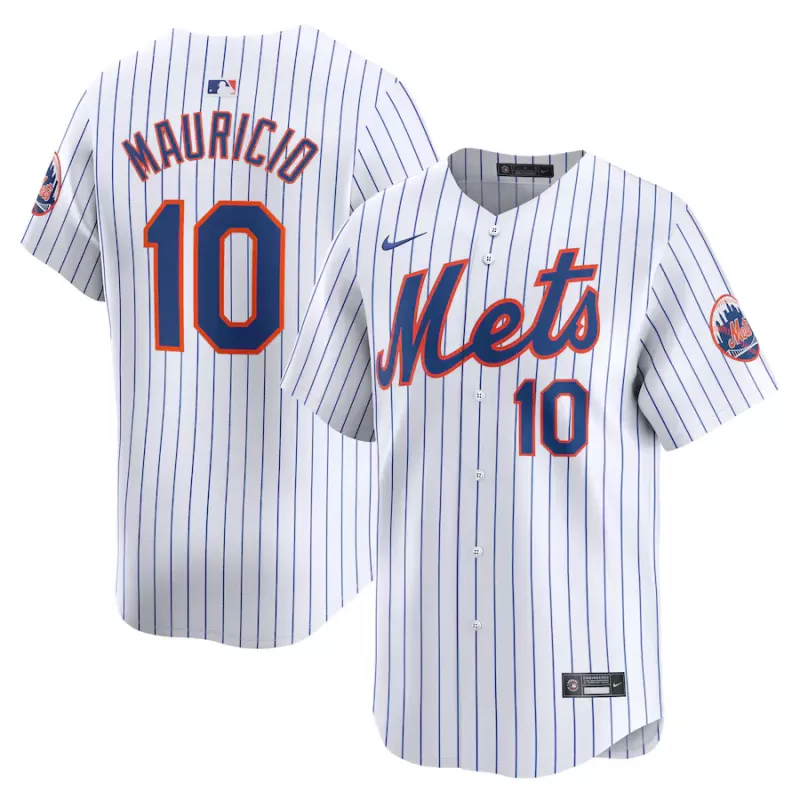 Men's New York Mets Ronny Mauricio Nike White Home Limited Player Jersey Men's New York Mets Ronny Mauricio Nike White Home Limited Player Jersey