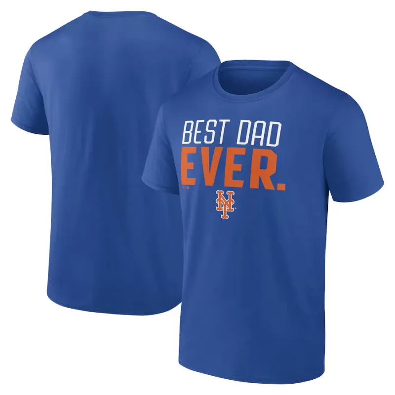 Men's New York Mets Royal Best Dad Ever T-Shirt Men's New York Mets Royal Best Dad Ever T-Shirt