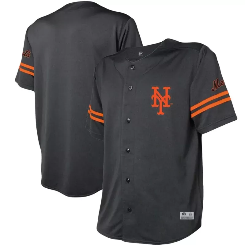 Men's New York Mets Stitches Black Team Fashion Jersey Men's New York Mets Stitches Black Team Fashion Jersey