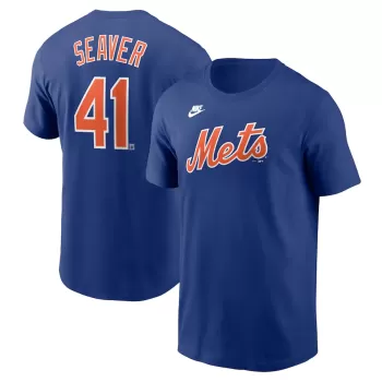 Men's New York Mets Tom Seaver Nike Royal Cooperstown Collection Fuse Name & Number T-Shirt Men's New York Mets Tom Seaver Nike Royal Cooperstown Collection Fuse Name & Number T-Shirt