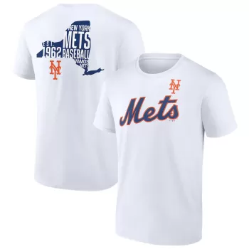 Men's New York Mets White Team Hot Shot T-Shirt Men's New York Mets White Team Hot Shot T-Shirt