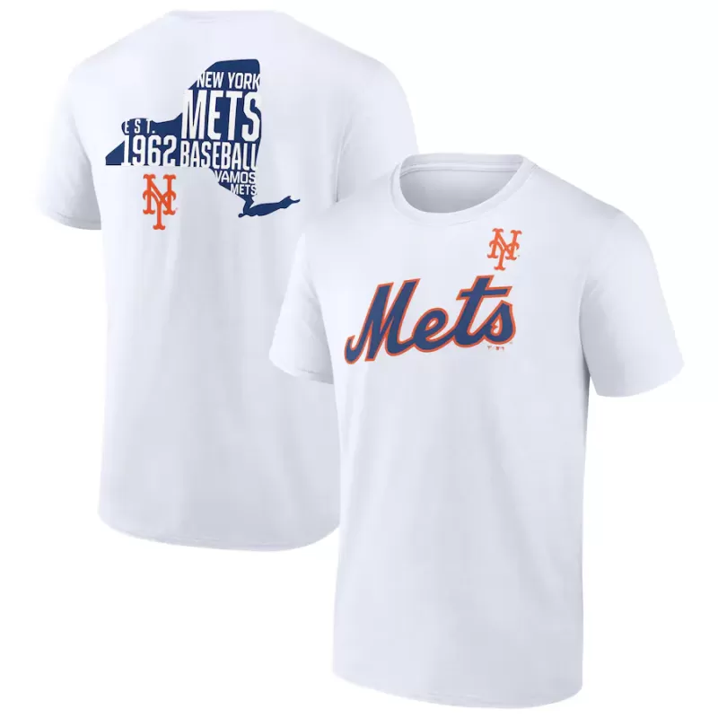Men's New York Mets White Team Hot Shot T-Shirt