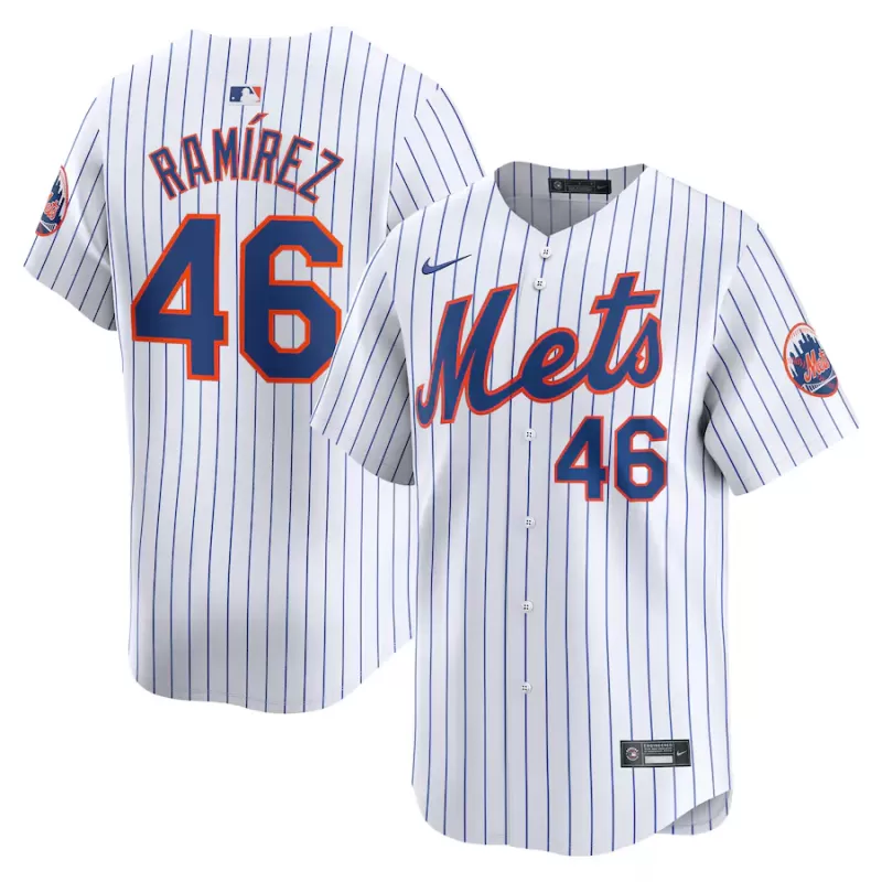 Men's New York Mets Yohan Ramirez Nike White Home Limited Player Jersey Men's New York Mets Yohan Ramirez Nike White Home Limited Player Jersey