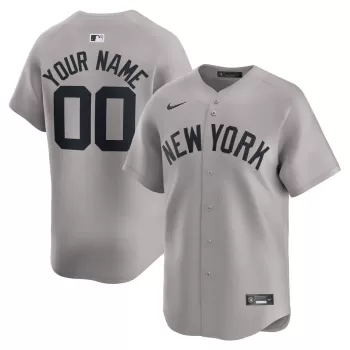 Men's New York Yankees Nike Gray Away Limited Custom Jersey Men's New York Yankees Nike Gray Away Limited Custom Jersey
