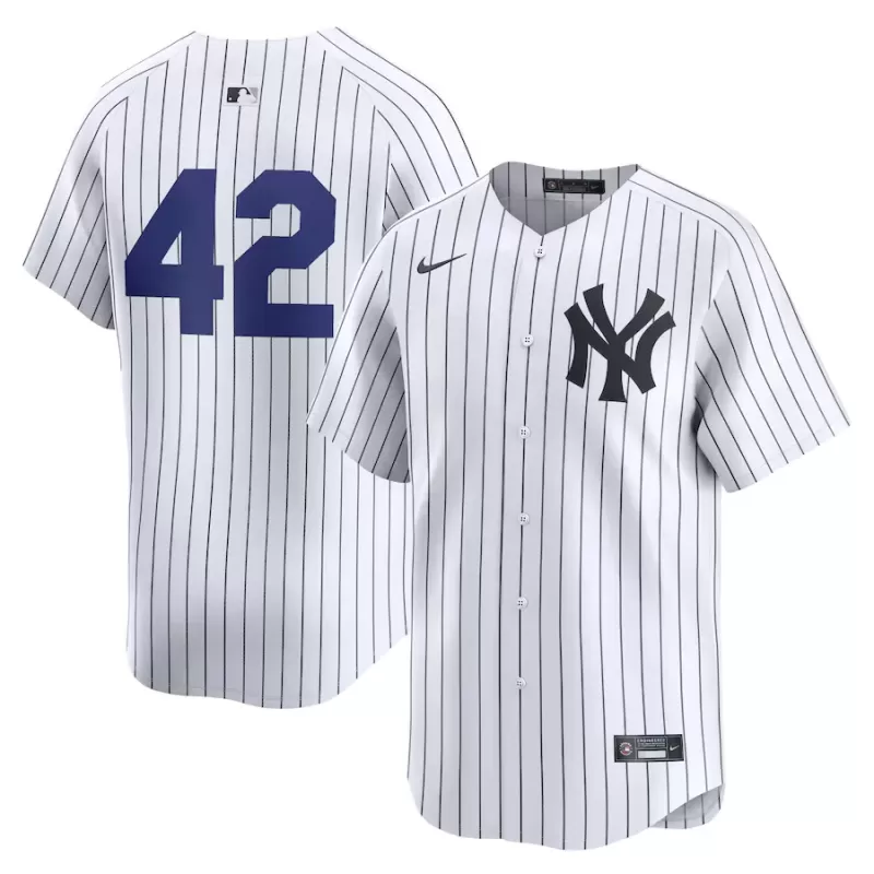 Men's New York Yankees Nike White 2024 Jackie Robinson Day Home Limited Jersey Men's New York Yankees Nike White 2024 Jackie Robinson Day Home Limited Jersey