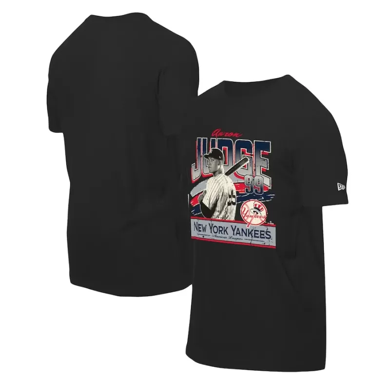 Men's New York Yankees Aaron Judge New Era Black Batter Up T-Shirt Men's New York Yankees Aaron Judge New Era Black Batter Up T-Shirt