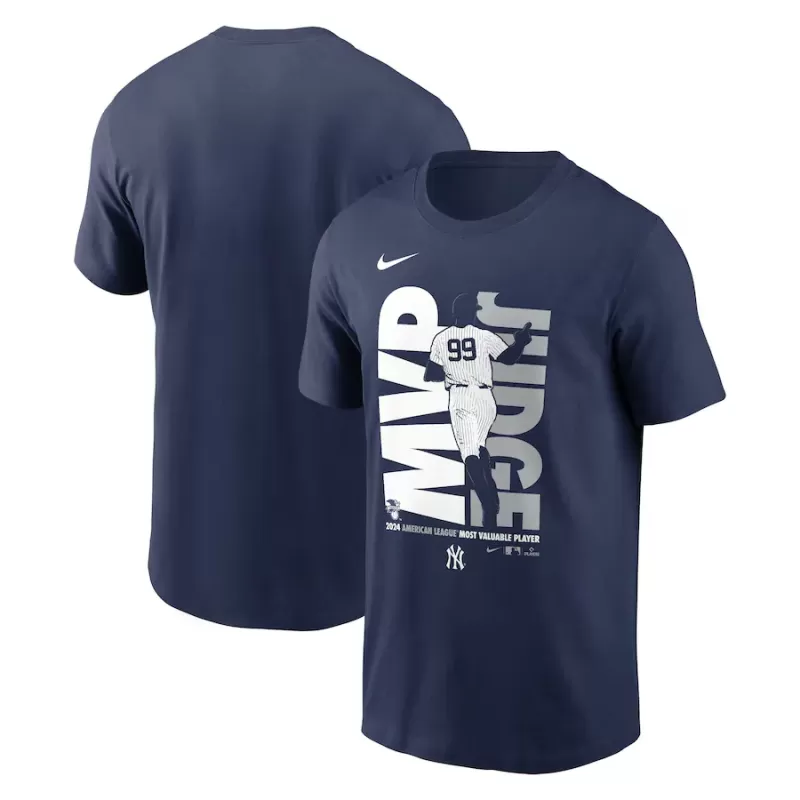 Men's New York Yankees Aaron Judge Nike Navy 2024 American League MVP T-Shirt Men's New York Yankees Aaron Judge Nike Navy 2024 American League MVP T-Shirt