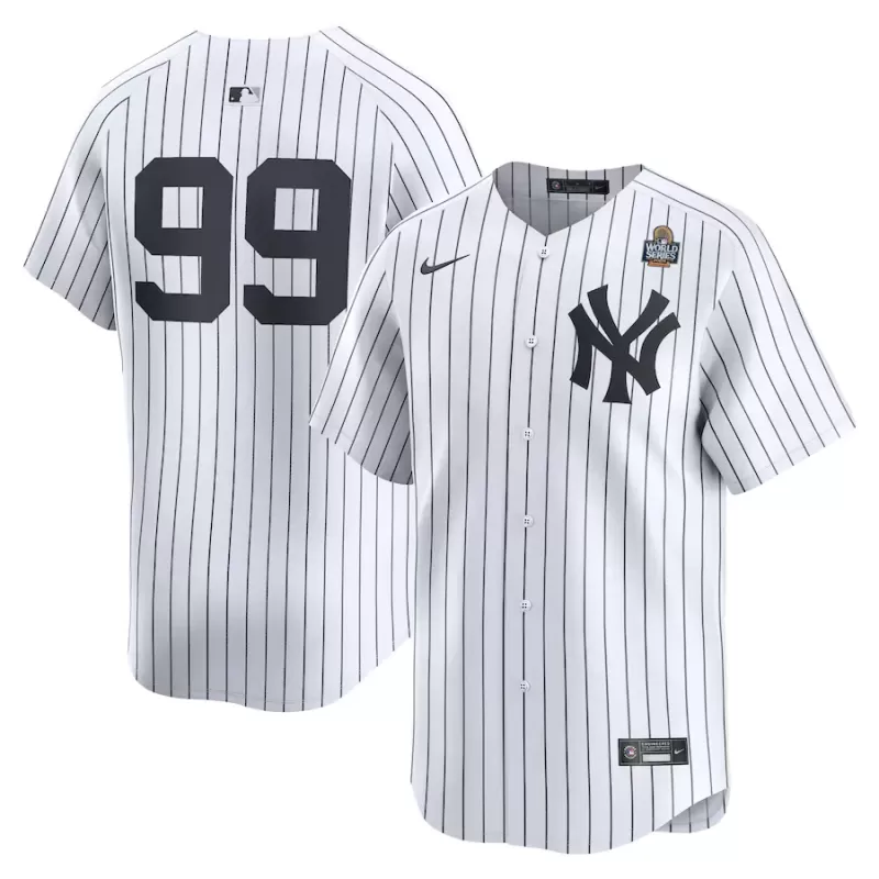 Men's New York Yankees Aaron Judge Nike White 2024 World Series Home Limited Player Jersey Men's New York Yankees Aaron Judge Nike White 2024 World Series Home Limited Player Jersey