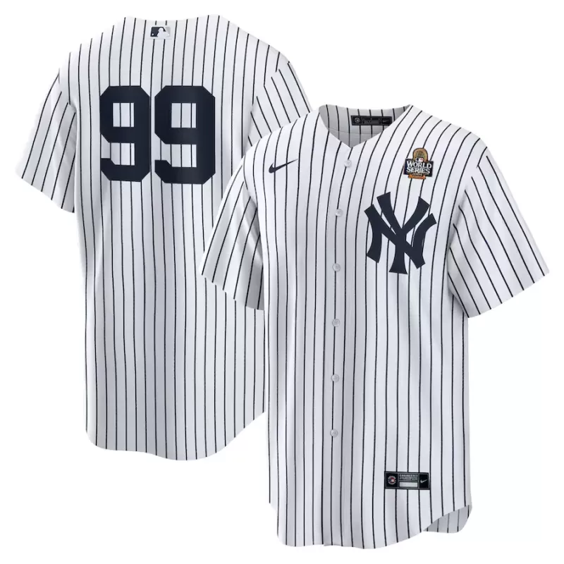 Men's New York Yankees Aaron Judge Nike White 2024 World Series Home Replica Player Jersey Men's New York Yankees Aaron Judge Nike White 2024 World Series Home Replica Player Jersey