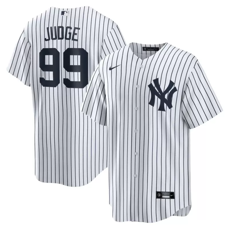 Men's New York Yankees Aaron Judge Nike White Home Replica Player Name Jersey Men's New York Yankees Aaron Judge Nike White Home Replica Player Name Jersey