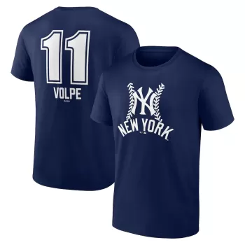 Men's New York Yankees Anthony Volpe Navy Fastball Player Name & Number T-Shirt Men's New York Yankees Anthony Volpe Navy Fastball Player Name & Number T-Shirt