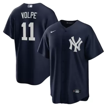 Men's New York Yankees Anthony Volpe Nike Navy Big & Tall Alternate Replica Player Jersey Men's New York Yankees Anthony Volpe Nike Navy Big & Tall Alternate Replica Player Jersey