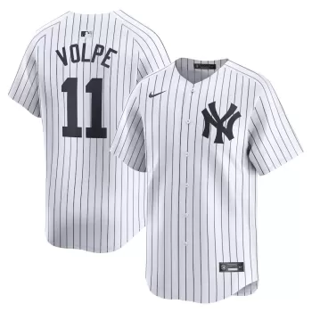 Men's New York Yankees Anthony Volpe Nike White Home Limited Player Jersey Men's New York Yankees Anthony Volpe Nike White Home Limited Player Jersey