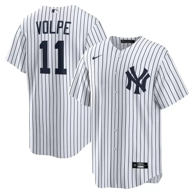 Men's New York Yankees Anthony Volpe Nike White Home Replica Player Jersey