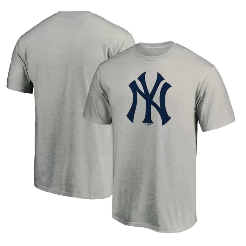Men's New York Yankees Ash Secondary Color Primary Logo 2 T-Shirt Men's New York Yankees Ash Secondary Color Primary Logo 2 T-Shirt