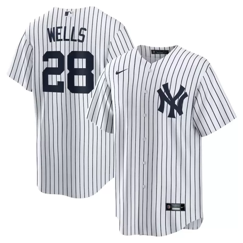 Men's New York Yankees Austin Wells Nike White Home Replica Jersey Men's New York Yankees Austin Wells Nike White Home Replica Jersey