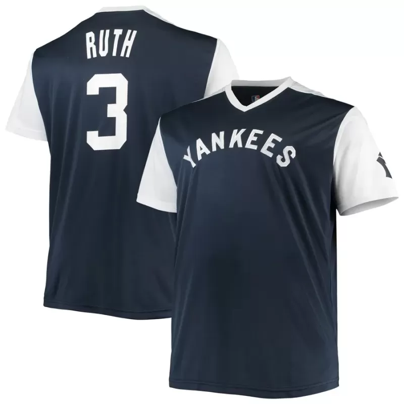 Men's New York Yankees Babe Ruth Navy/White Cooperstown Collection Replica Player Jersey Men's New York Yankees Babe Ruth Navy/White Cooperstown Collection Replica Player Jersey
