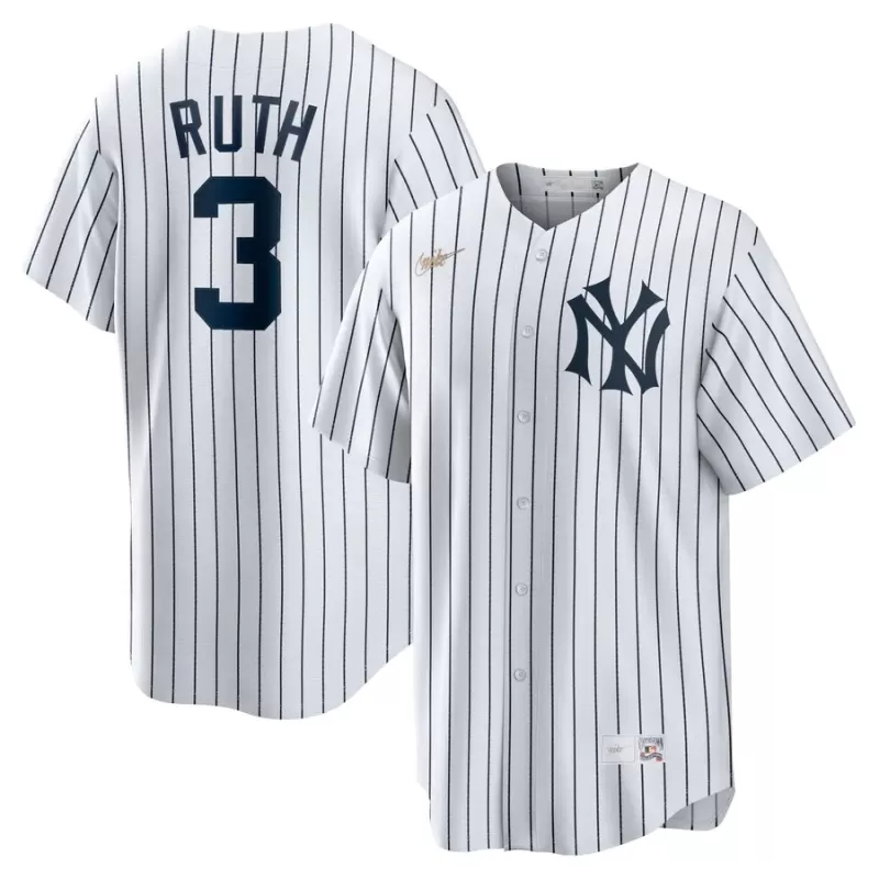Men's New York Yankees Babe Ruth Nike White Home Cooperstown Collection Player Jersey Men's New York Yankees Babe Ruth Nike White Home Cooperstown Collection Player Jersey