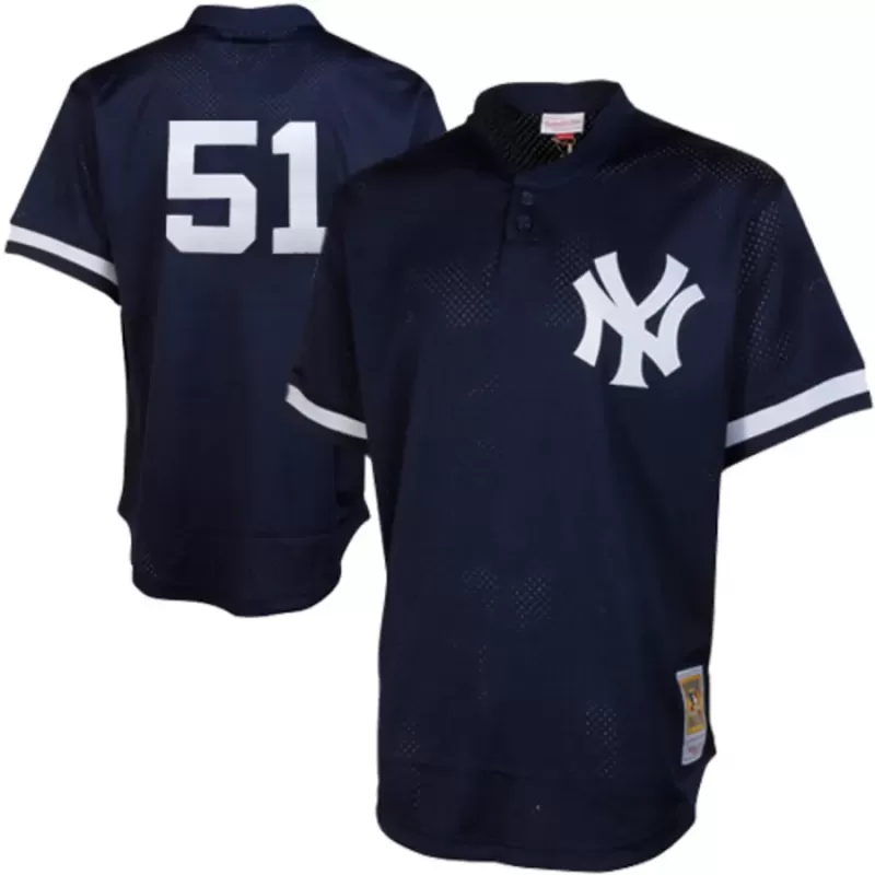 Men's New York Yankees Bernie Williams Mitchell & Ness Navy Cooperstown Mesh Batting Practice Jersey Men's New York Yankees Bernie Williams Mitchell & Ness Navy Cooperstown Mesh Batting Practice Jersey