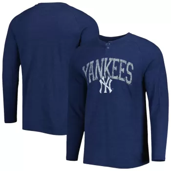 Men's New York Yankees Concepts Sport Navy Inertia Raglan Long Sleeve Henley T-Shirt Men's New York Yankees Concepts Sport Navy Inertia Raglan Long Sleeve Henley T-Shirt