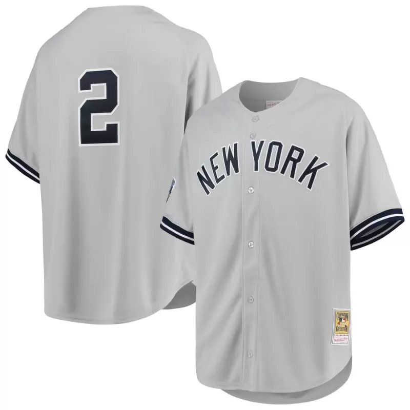 Men's New York Yankees Derek Jeter Mitchell & Ness Gray 1998 Cooperstown Collection Road Authentic Jersey Men's New York Yankees Derek Jeter Mitchell & Ness Gray 1998 Cooperstown Collection Road Authentic Jersey