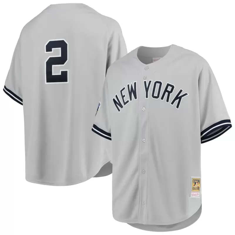 Men's New York Yankees Derek Jeter Mitchell & Ness Gray 1998 Cooperstown Collection Road Authentic Jersey Men's New York Yankees Derek Jeter Mitchell & Ness Gray 1998 Cooperstown Collection Road Authentic Jersey