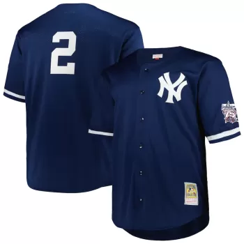 Men's New York Yankees Derek Jeter Mitchell & Ness Navy Big & Tall Cooperstown Collection Mesh Batting Practice Jersey Men's New York Yankees Derek Jeter Mitchell & Ness Navy Big & Tall Cooperstown Collection Mesh Batting Practice Jersey