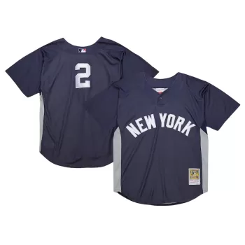 Men's New York Yankees Derek Jeter Mitchell & Ness Navy Cooperstown Collection Batting Practice Jersey Men's New York Yankees Derek Jeter Mitchell & Ness Navy Cooperstown Collection Batting Practice Jersey