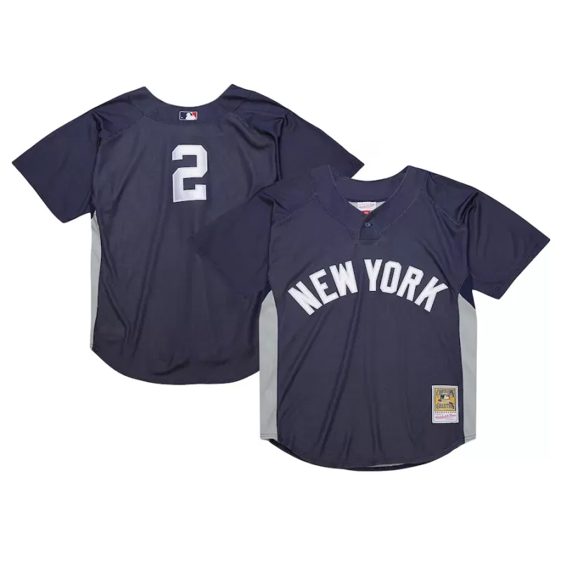 Men's New York Yankees Derek Jeter Mitchell & Ness Navy Cooperstown Collection Batting Practice Jersey Men's New York Yankees Derek Jeter Mitchell & Ness Navy Cooperstown Collection Batting Practice Jersey