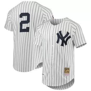 Men's New York Yankees Derek Jeter Mitchell & Ness White 1997 Cooperstown Collection Authentic Jersey Men's New York Yankees Derek Jeter Mitchell & Ness White 1997 Cooperstown Collection Authentic Jersey