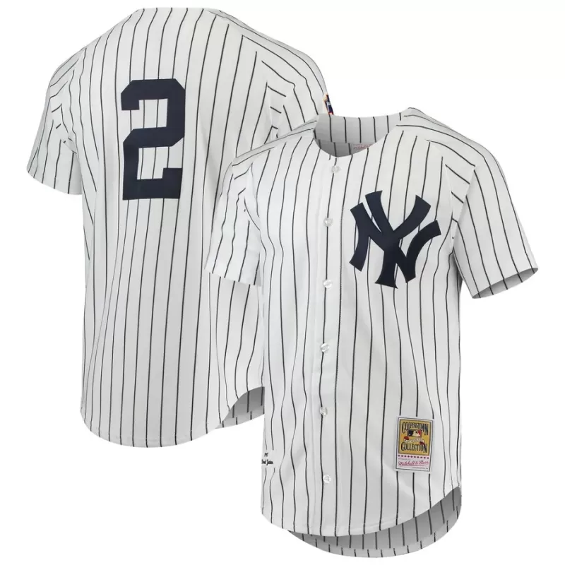 Men's New York Yankees Derek Jeter Mitchell & Ness White 1997 Cooperstown Collection Authentic Jersey Men's New York Yankees Derek Jeter Mitchell & Ness White 1997 Cooperstown Collection Authentic Jersey
