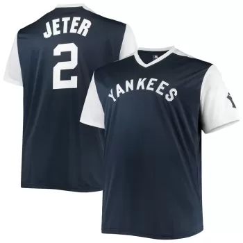 Men's New York Yankees Derek Jeter Navy/White Cooperstown Collection Replica Player Jersey Men's New York Yankees Derek Jeter Navy/White Cooperstown Collection Replica Player Jersey
