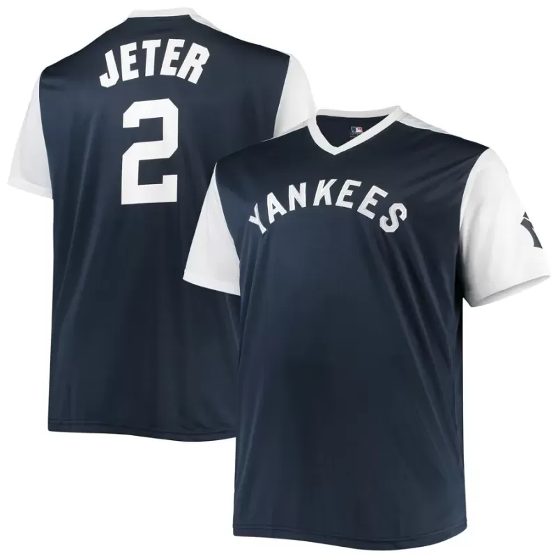 Men's New York Yankees Derek Jeter Navy/White Cooperstown Collection Replica Player Jersey Men's New York Yankees Derek Jeter Navy/White Cooperstown Collection Replica Player Jersey